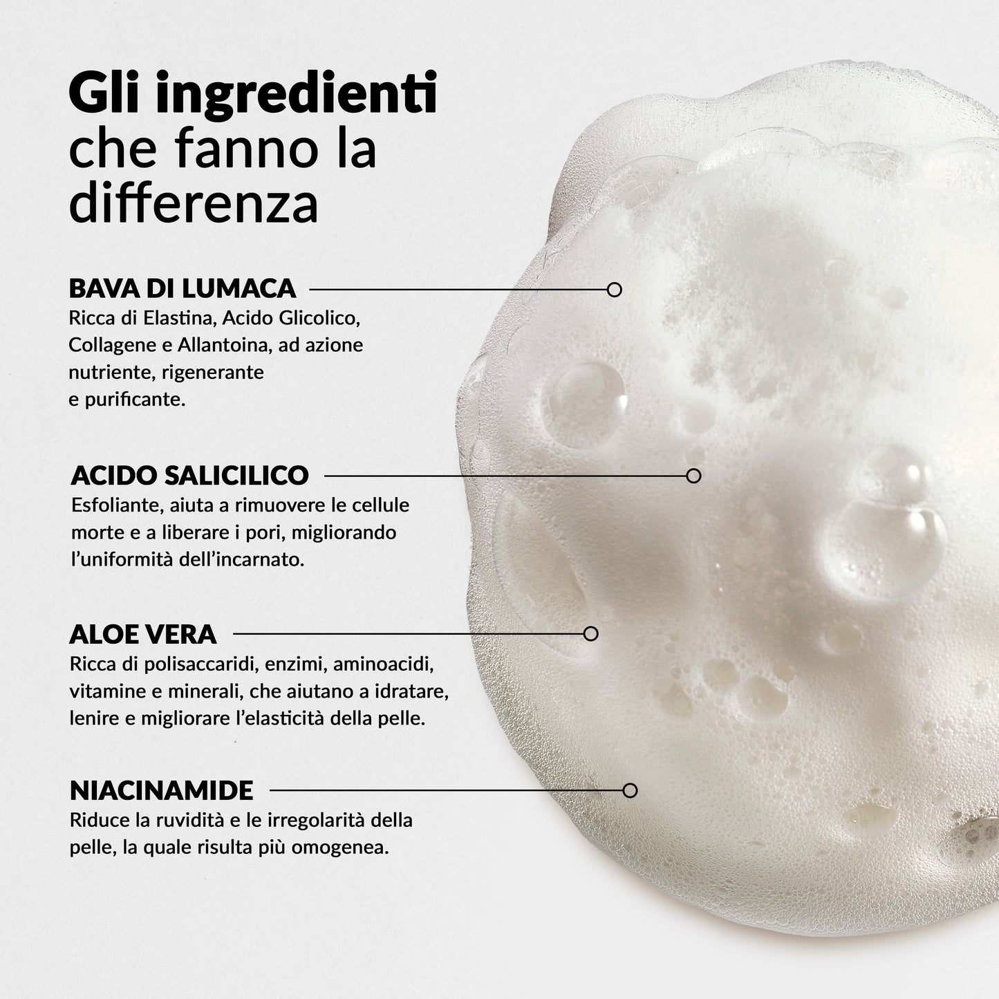 Mousse Nettoyante - Nettoyant visage bave d'escargot 20% et acide salicylique 150ml